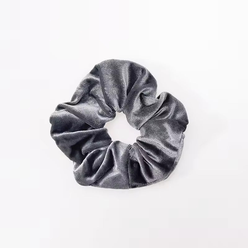 Velvetinė plaukų gumelė tamsiai pilkos spalvos - Plaukuota-gumelės