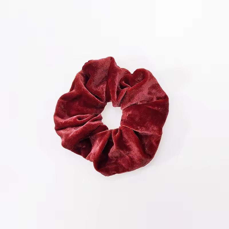 Velvetinė plaukų gumelė tamsiai raudonos spalvos - Plaukuota-gumelės