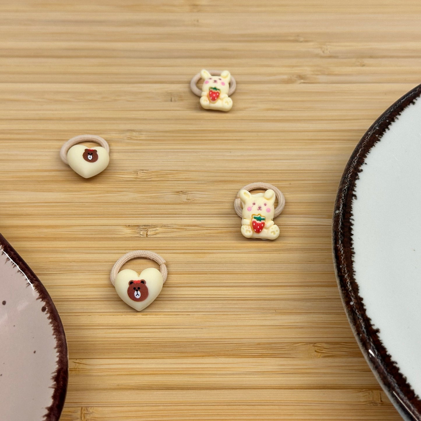 Žaismingos vaikiškos gumytės su širdutėm ir meškiukais