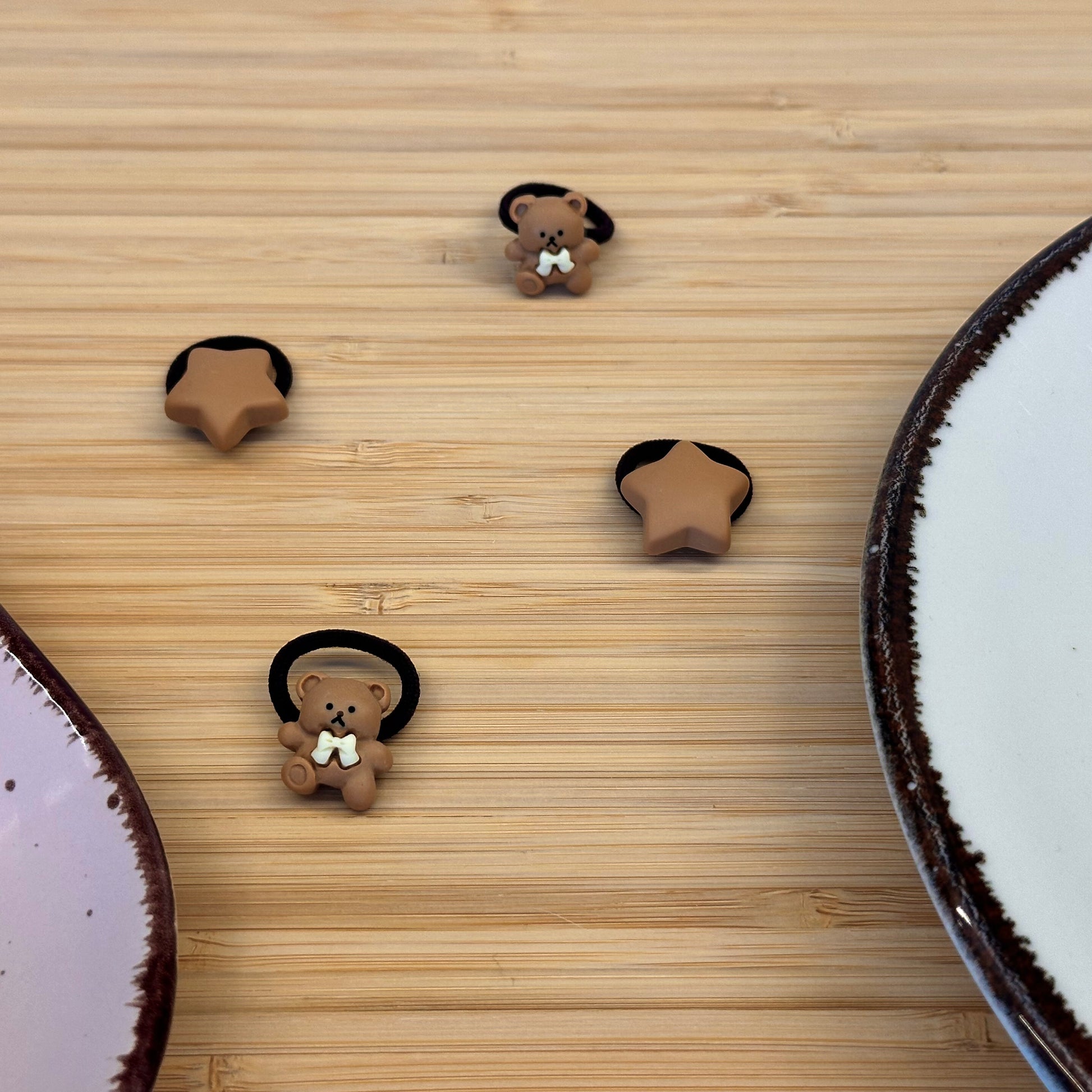 Žaismingos vaikiškos gumytės dvi žvaigždutės ir du meškiukai