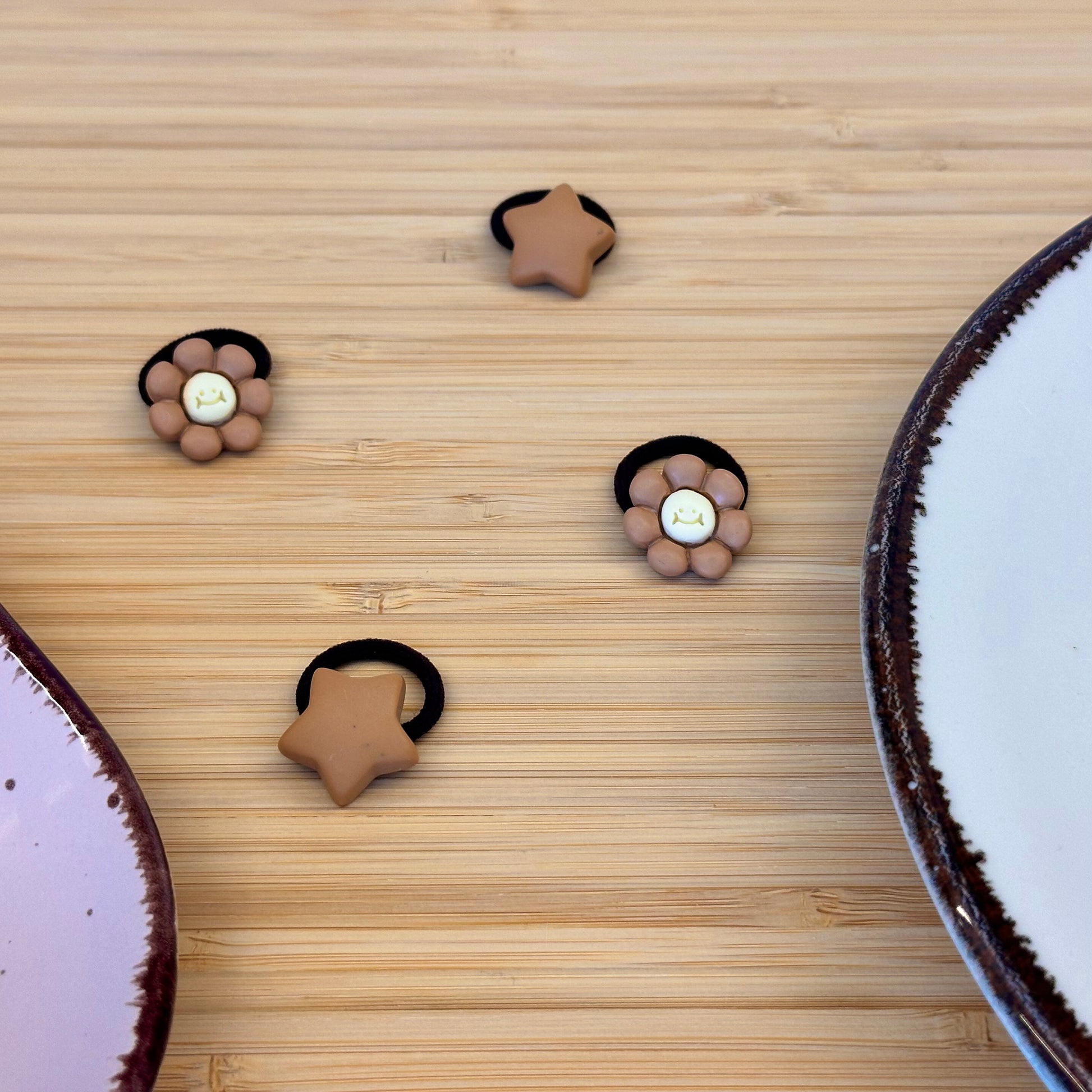 Žaismingos vaikiškos gumytės su gėlytėm ir žvaigždutėmis