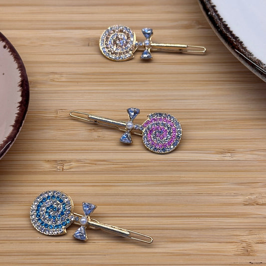 Plaukų aksesuaras segtukas ledinukas su blizgučiais - Plaukuota - segtukai