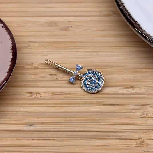 Plaukų aksesuaras segtukas ledinukas su blizgučiais zydros spalvos - Plaukuota- segtukai