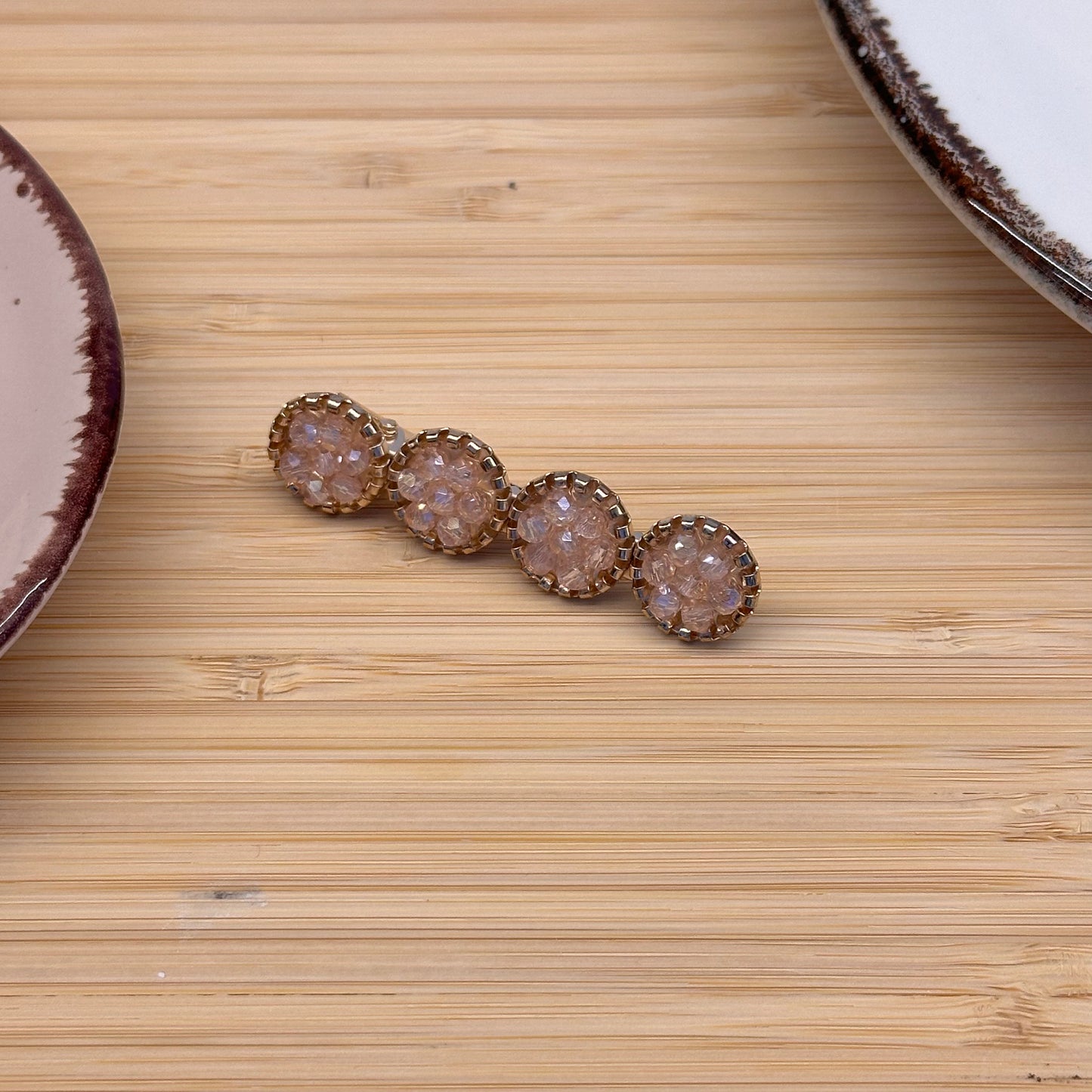 Plaukų aksesuaras segtukas blizgūs burbuliukai kreminės spalvos - Plaukuota - segtukai