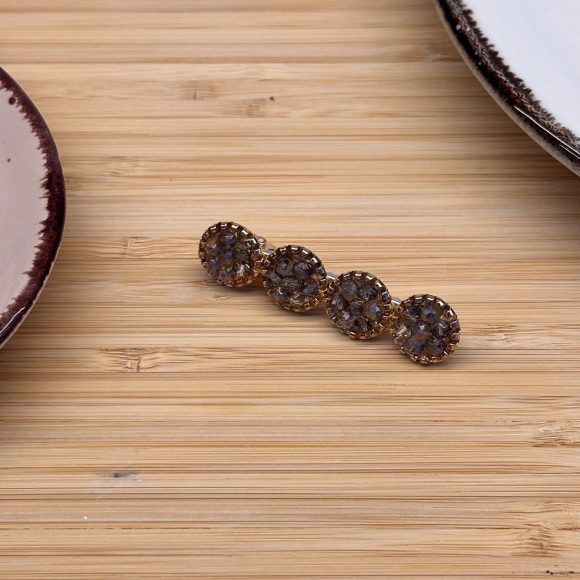 Plaukų aksesuaras segtukas blizgūs burbuliukai pilkos spalvos - Plaukuota - segtukai