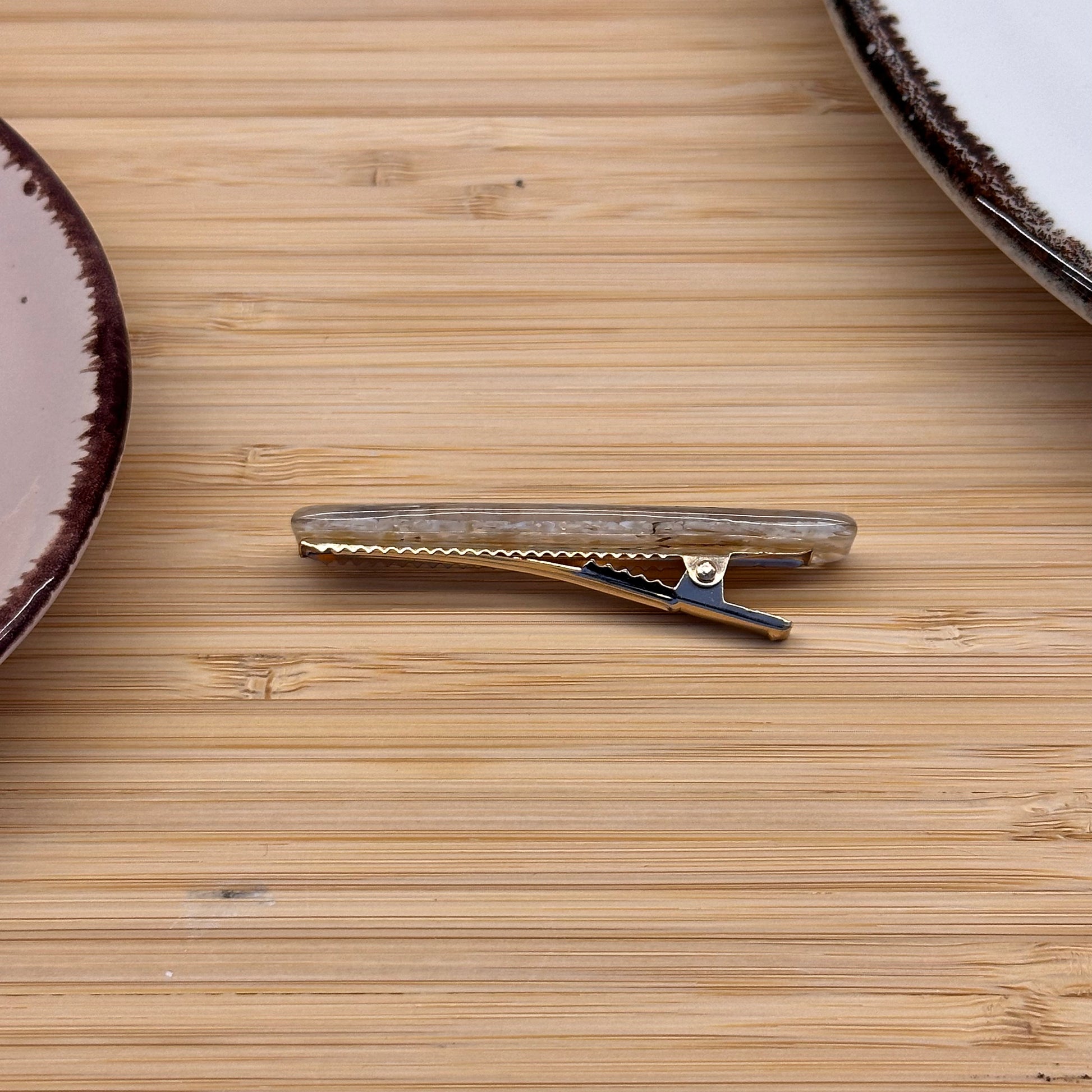 Plaukų aksesuaras segtukas marmūrinis ovalas uzsegimas - Plaukuota- segtukai