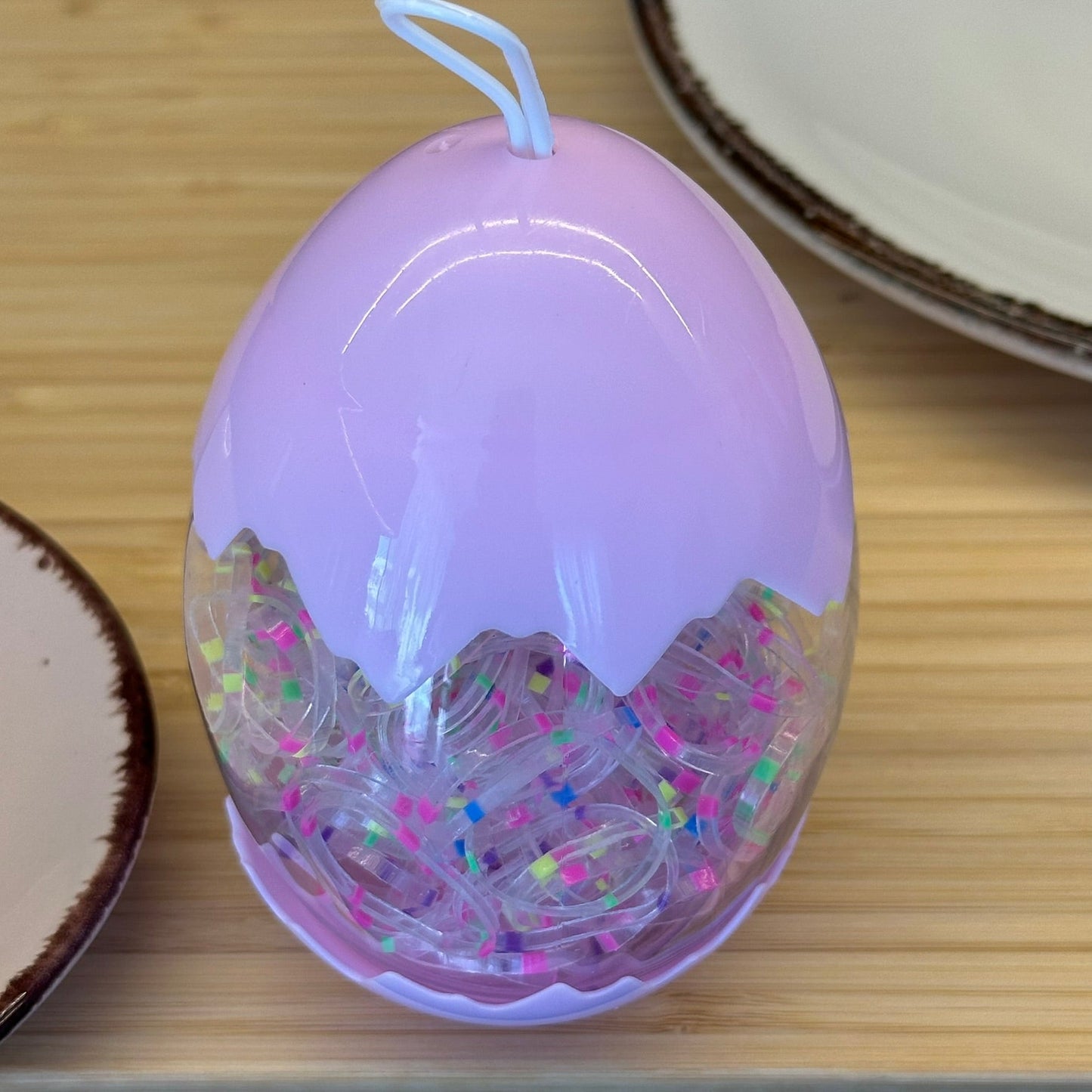 Permatomos guminės gumytės įvairių spalvų drakono kiaušinio dėkle - Plaukuota - gumelės