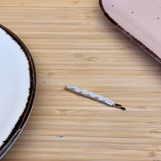 Plaukų aksesuarai su vieno dydžio dirbtinių perlų pynute - Plaukuota - segtukai