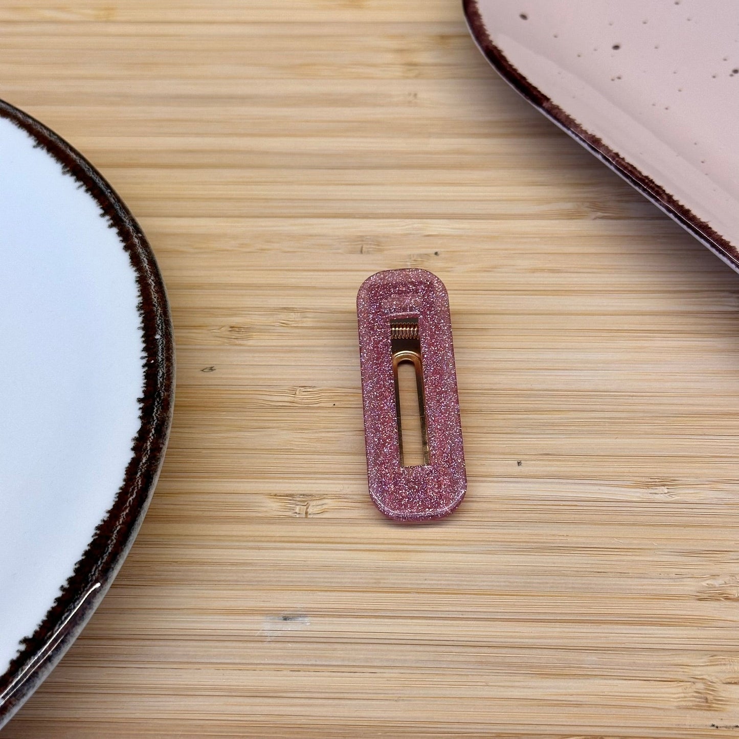 Plaukų aksesuaras segtukas blizgus ilgas stačiakampis - Plaukuota - segtukai