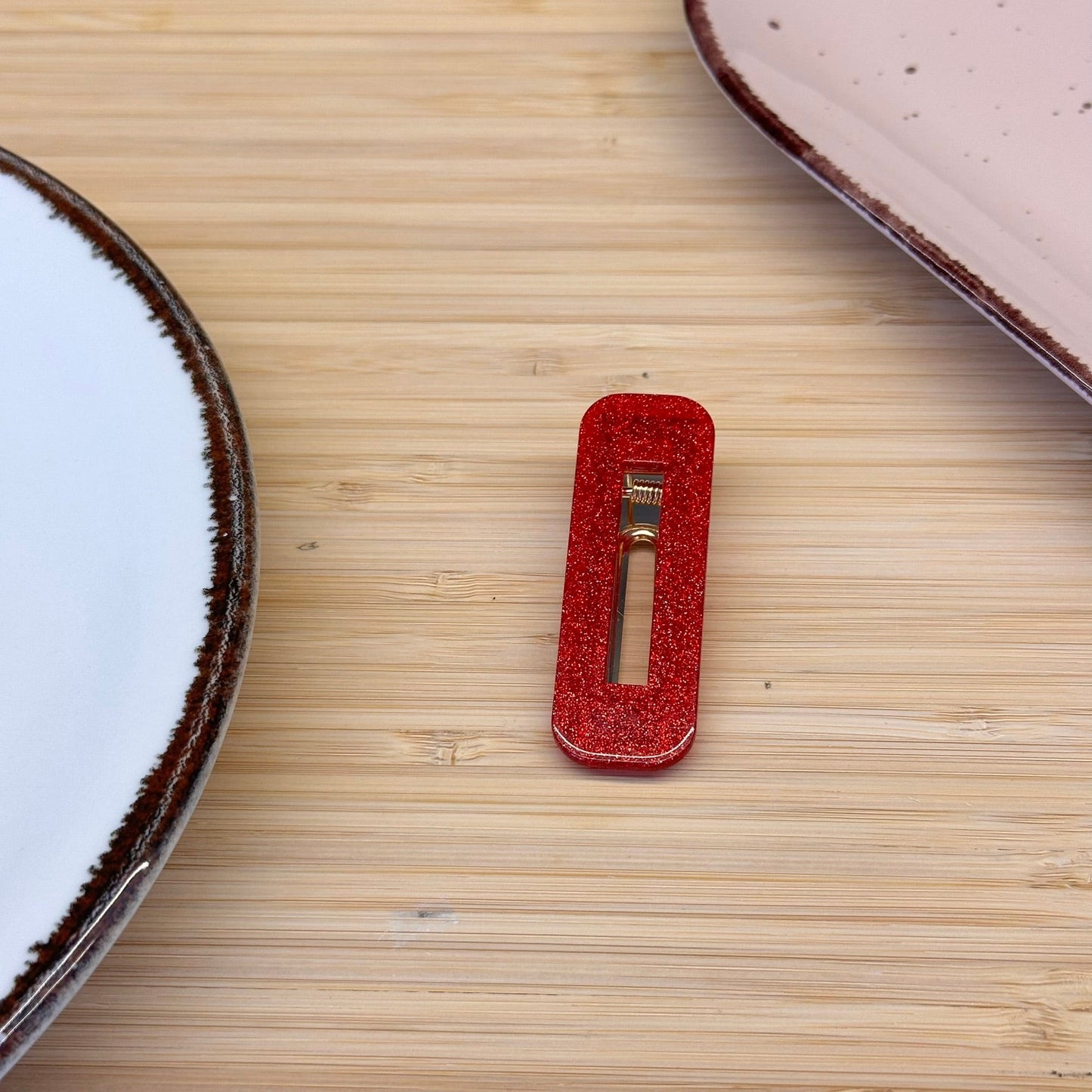 Plaukų aksesuaras segtukas blizgus ilgas stačiakampis - Plaukuota - segtukai