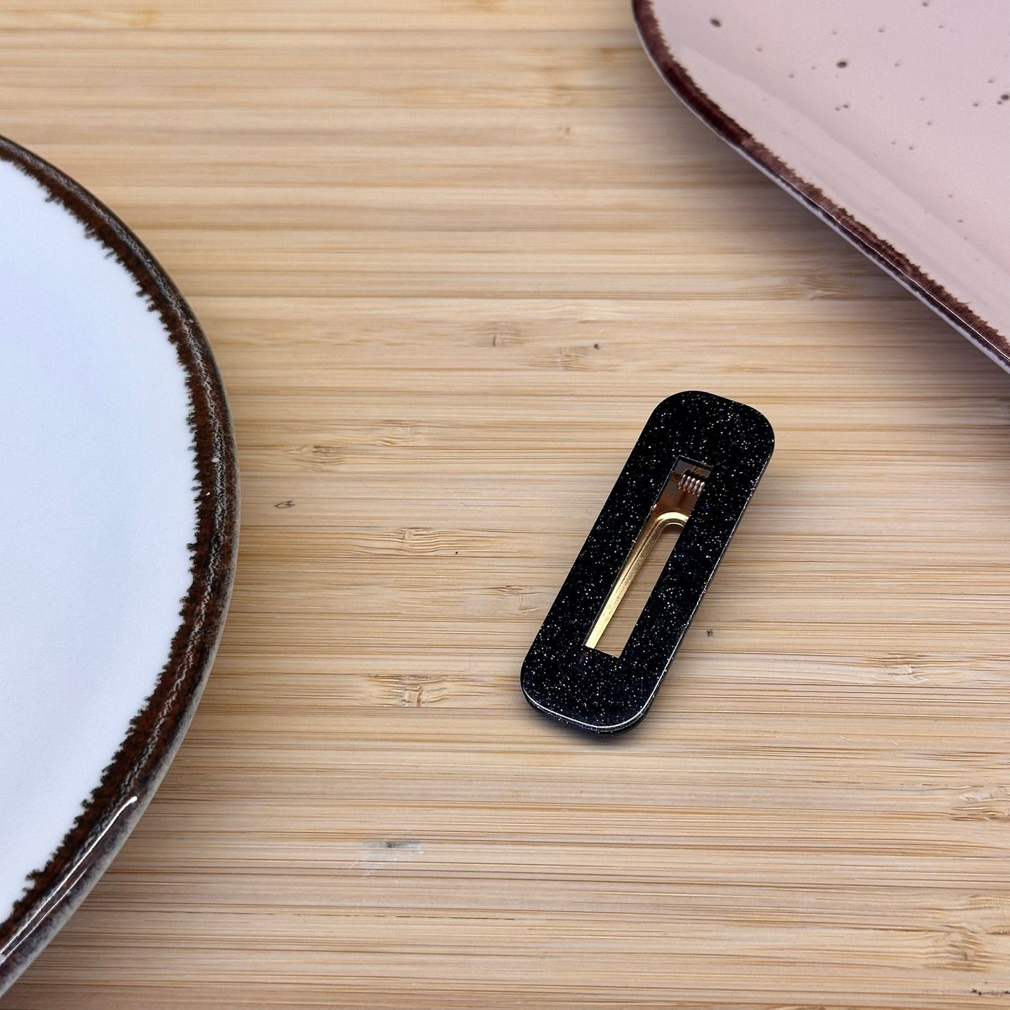 Plaukų aksesuaras segtukas blizgus ilgas stačiakampis - Plaukuota - segtukai