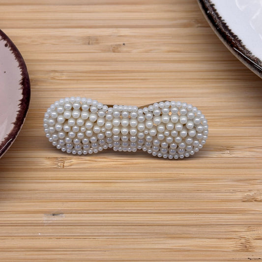 Plaukų aksesuaras segtukas kaspinas su dirbtiniais perlais - Plaukuota - segtukai