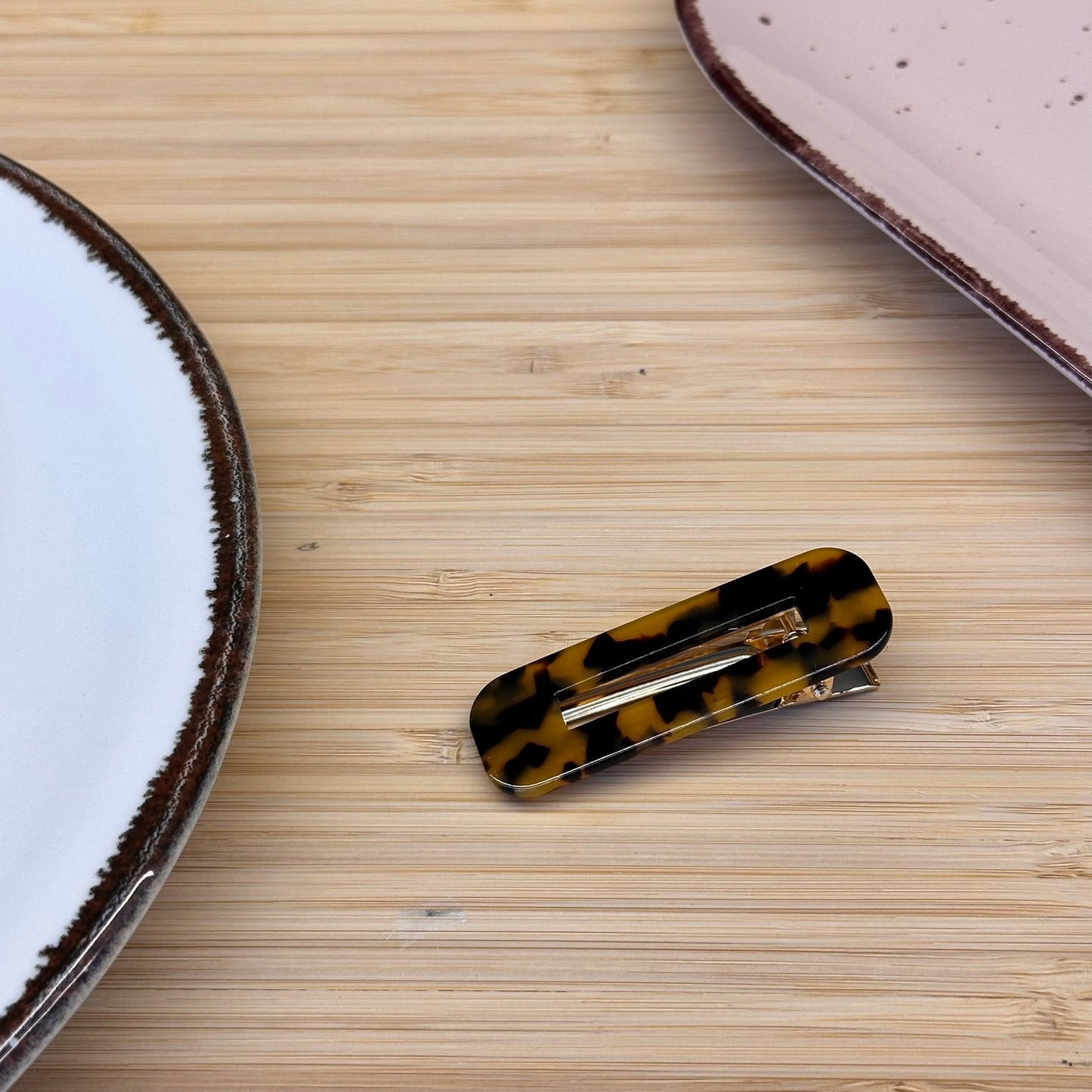 Plaukų aksesuaras segtukas platus stačiakampis - Plaukuota - segtukai