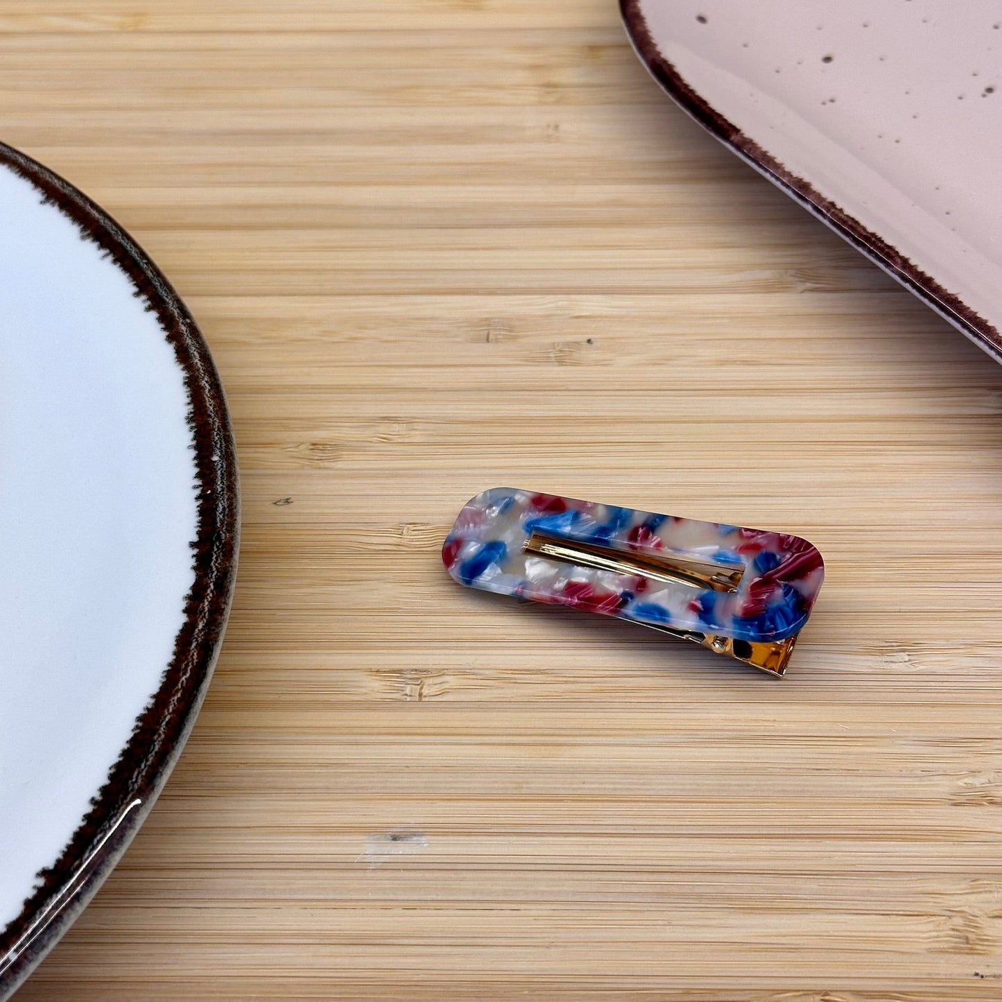 Plaukų aksesuaras segtukas platus stačiakampis - Plaukuota - segtukai