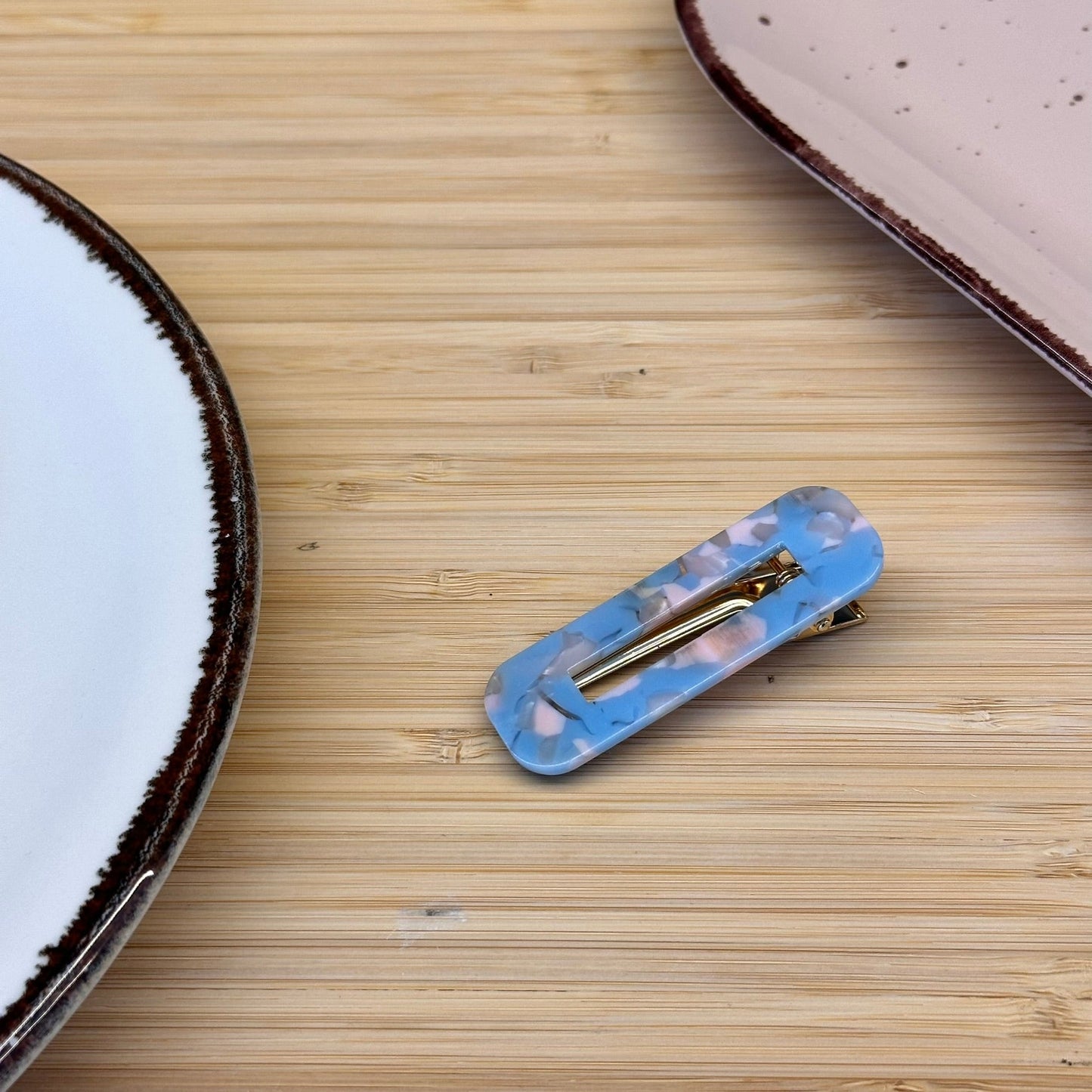 Plaukų aksesuaras segtukas platus stačiakampis - Plaukuota - segtukai