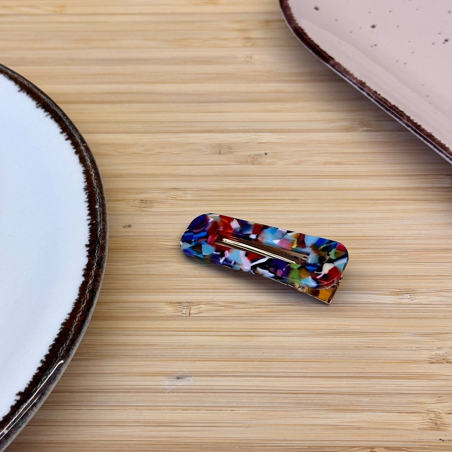 Plaukų aksesuaras segtukas platus stačiakampis - Plaukuota - segtukai