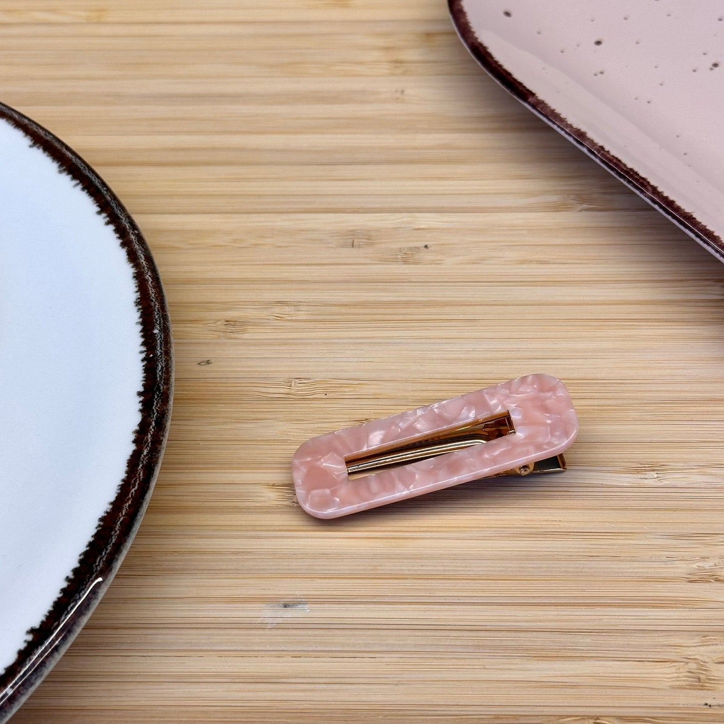 Plaukų aksesuaras segtukas platus stačiakampis - Plaukuota - segtukai