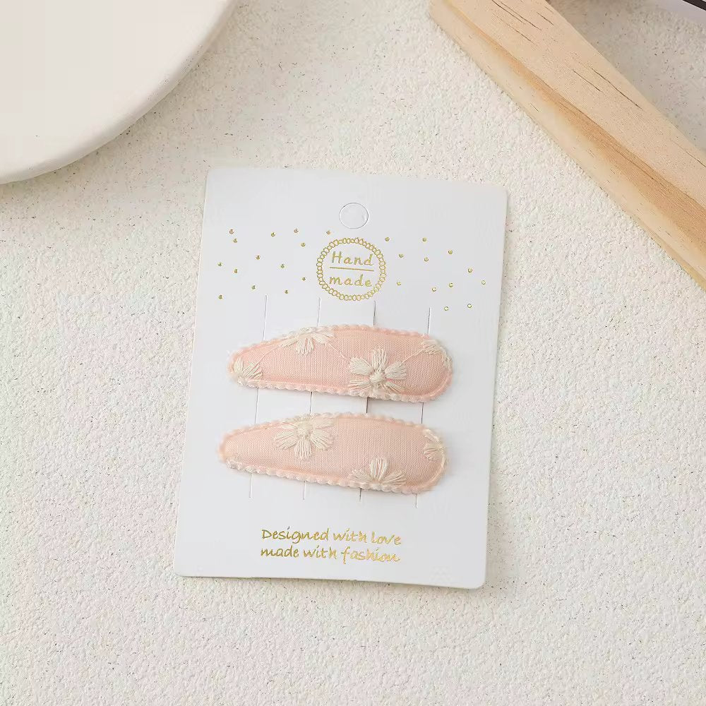 Rankų darbo rausvos spalvos medžiaginiai segtukai - Plaukuota-segtukai