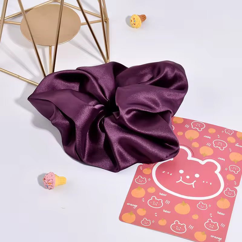 Satino plaukų gumelė violetinės spalvos, didelė - Plaukuota-gumelės