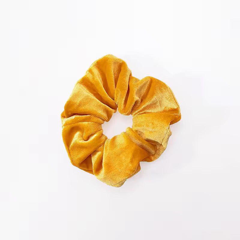 Velvetinė plaukų gumelė geltonos spalvos - Plaukuota-gumelės