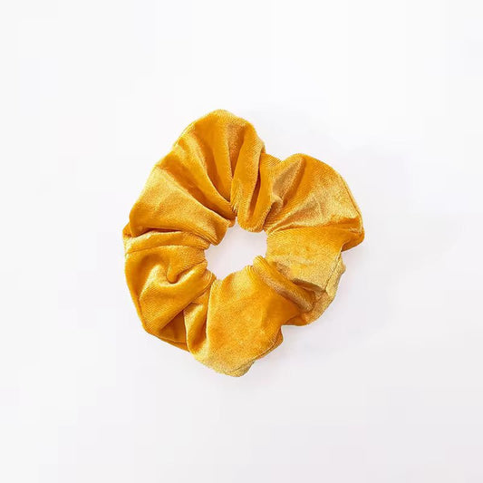 Velvetinė plaukų gumelė geltonos spalvos - Plaukuota-gumelės