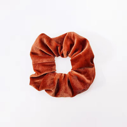 Velvetinė plaukų gumelė tamsiai orandžinės spalvos - Plaukuota-gumelės