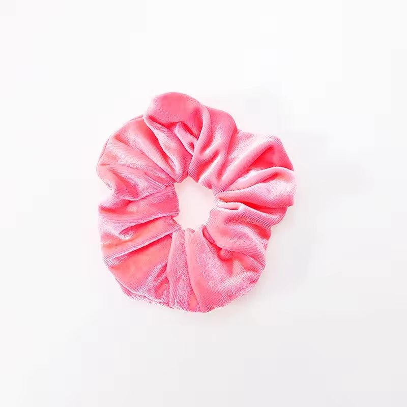 Velvetinė plaukų gumelė rūžavos spalvos - Plaukuota-gumelės