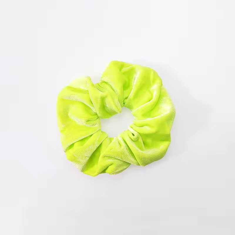 Velvetinė plaukų gumelė salotinės spalvos - Plaukuota-gumelės